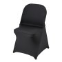 VEVOR Fundas para Sillas Plegables de Spandex Elástico, Funda para Silla Ajustable Universal, Fundas Protectoras Lavables Extraíbles, para Bodas, Vacaciones, Banquetes, Cenas(50 Piezas Negro)