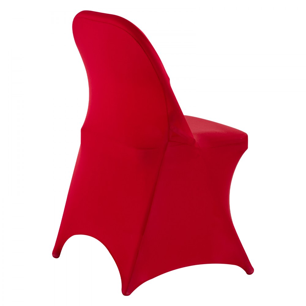 VEVOR Fundas Sillas de Comedor 50 Piezas, Funda para Sillones Elástica de Poliéster y Elastano, para Sillas de Hasta 45 x 46 x 77 cm, Tela Suave y Transpirable, para Boda, Fiestas, Banquetes, Rojo