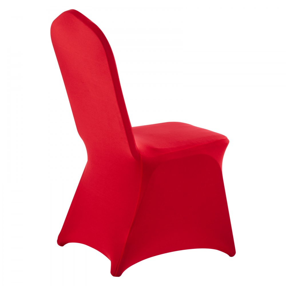 VEVOR Fundas Sillas de Comedor 50 Piezas, Funda para Sillones Elástica de Poliéster y Elastano, para Sillas de Hasta 51 x 45 x 95 cm, Tela Suave y Transpirable, para Boda, Fiestas, Banquetes, Rojo