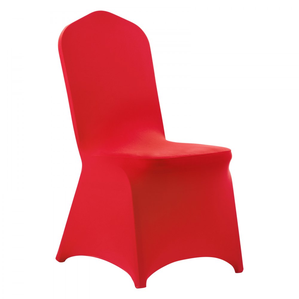 VEVOR Fundas Sillas de Comedor 50 Piezas, Funda para Sillones Elástica de Poliéster y Elastano, para Sillas de Hasta 51 x 45 x 95 cm, Tela Suave y Transpirable, para Boda, Fiestas, Banquetes, Rojo
