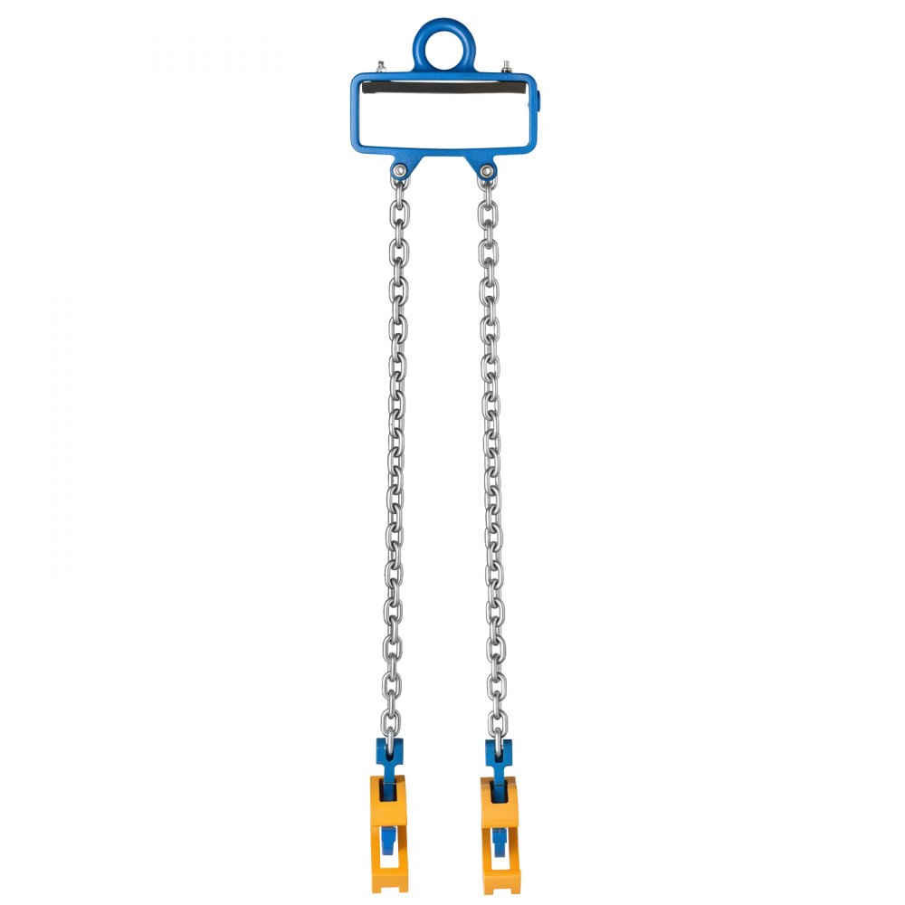 VEVOR Elevador de Bidones de Cadena, Cadena de Elevación de Bidones G80 con Gancho de Seguridad, Capacidad de 1 T, Apto para Carretillas Elevadoras de Grúa, Acero al Carbono, 755 x 175 x 35 mm
