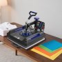 VEVOR Heat Press, 15 x 15 inch, 5-in-1 Heat Transfer Machine with 30 oz Tumbler Press, 360° Swivel Digital T-Shirt Press, Teflon Coating, for T-Shirts/Mugs/Hats/Plates, Black+Blue