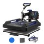 VEVOR Heat Press, 15 x 15 inch, 5-in-1 Heat Transfer Machine with 30 oz Tumbler Press, 360° Swivel Digital T-Shirt Press, Teflon Coating, for T-Shirts/Mugs/Hats/Plates, Black+Blue
