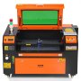 VEVOR 60 W CO2 laser engraver, 400x600 mm, 500 mm/s laser cutting machine with 2-way pass air assist, compatible with LightBurn, CorelDRAW, AutoCAD, Windows, Mac OS, Linux, for wood, acrylic, fabric