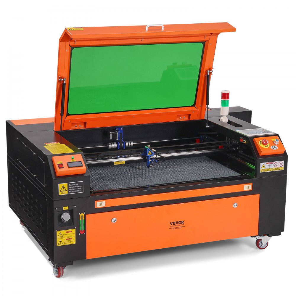 VEVOR Grabador Láser de CO2 100 W, 60 x 90 cm, 19,7 IPS, Máquina Grabadora Láser Asistencia de Aire Bidireccional Compatible con LightBurn, CorelDRAW, AutoCAD, Windows, Mac OS, Linux, para Acrílico