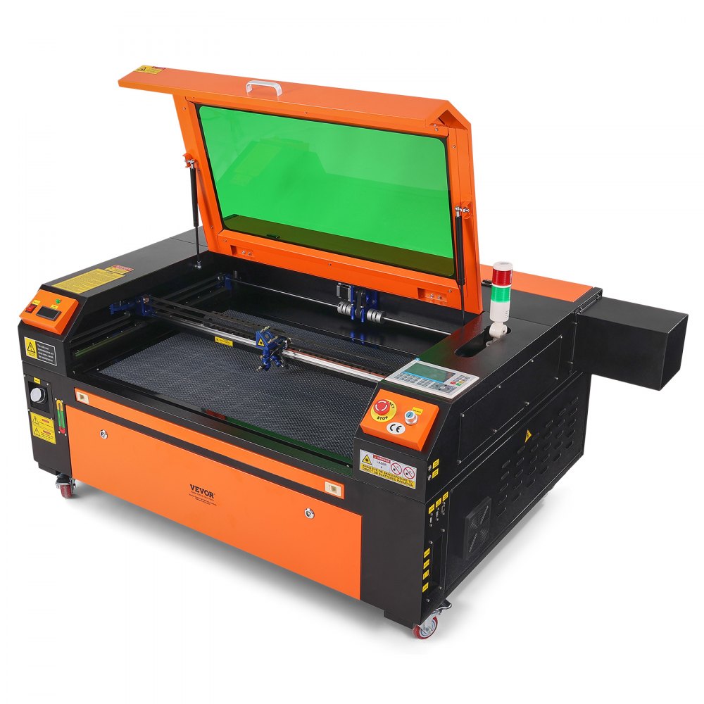 VEVOR Grabador Láser de CO2 100 W, 60 x 90 cm, 19,7 IPS, Máquina Grabadora Láser Asistencia de Aire Bidireccional Compatible con LightBurn, CorelDRAW, AutoCAD, Windows, Mac OS, Linux, para Acrílico