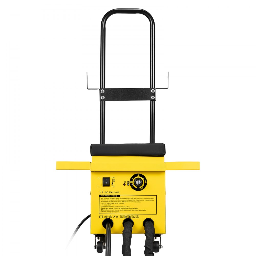 VEVOR Kit de Reparación de Abolladuras de 4,5 kW con Soldador de Pernos, 2 Pistolas, 6 Modos, Kit de Extractor de Abolladuras Coche 3500A/3900A con Ruedas, Asiento Acolchado para Carrocería Automotriz
