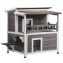 VEVOR Outdoor Cat House, Weatherproof, Shelter for Wild Cats for Multiple Cats, Large 2-Story Wooden Outdoor Cat House with Balcony, Doors, PVC Door Flaps and Open Roof, 76.2 cm L x 76.2 cm W x 81.3 cm H