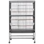 VEVOR Jaula para Pájaros, 800 x 520 x 1320 mm, Techo Plano, Hierro Forjado, con Perchas, Bandeja Extraíble y Comederos de Plástico, Ruedas, para Herrerillos Comunes, Cacatúas Ninfas, Canarios