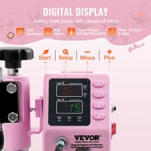 VEVOR Máquina de Prensado por Calor de 300x250mm para Prensar Camisetas, Rosa