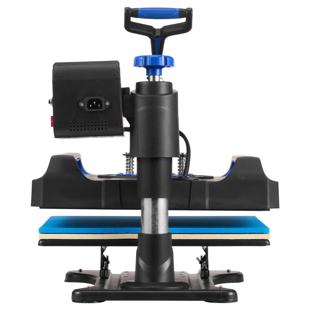VEVOR Heat Press, 38 x 38 cm, Fast Heating, 360° Swivel Digital Sublimation T-Shirt Vinyl Transfer Printer with Anti-Scald Surface, Canvas Bag, Banner, Pillow, Blue