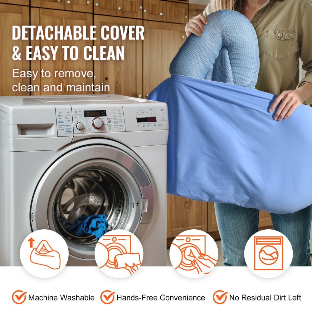 VEVOR Cama Nido para Bebé, 100 % Algodón, Transpirable y Suave, con Funda de Doble Cara y Lavable a Máquina, Asiento de Suelo Portátil para Bebé, para Casa y Viajes, 800 x 500 x 100 mm, Color Azul