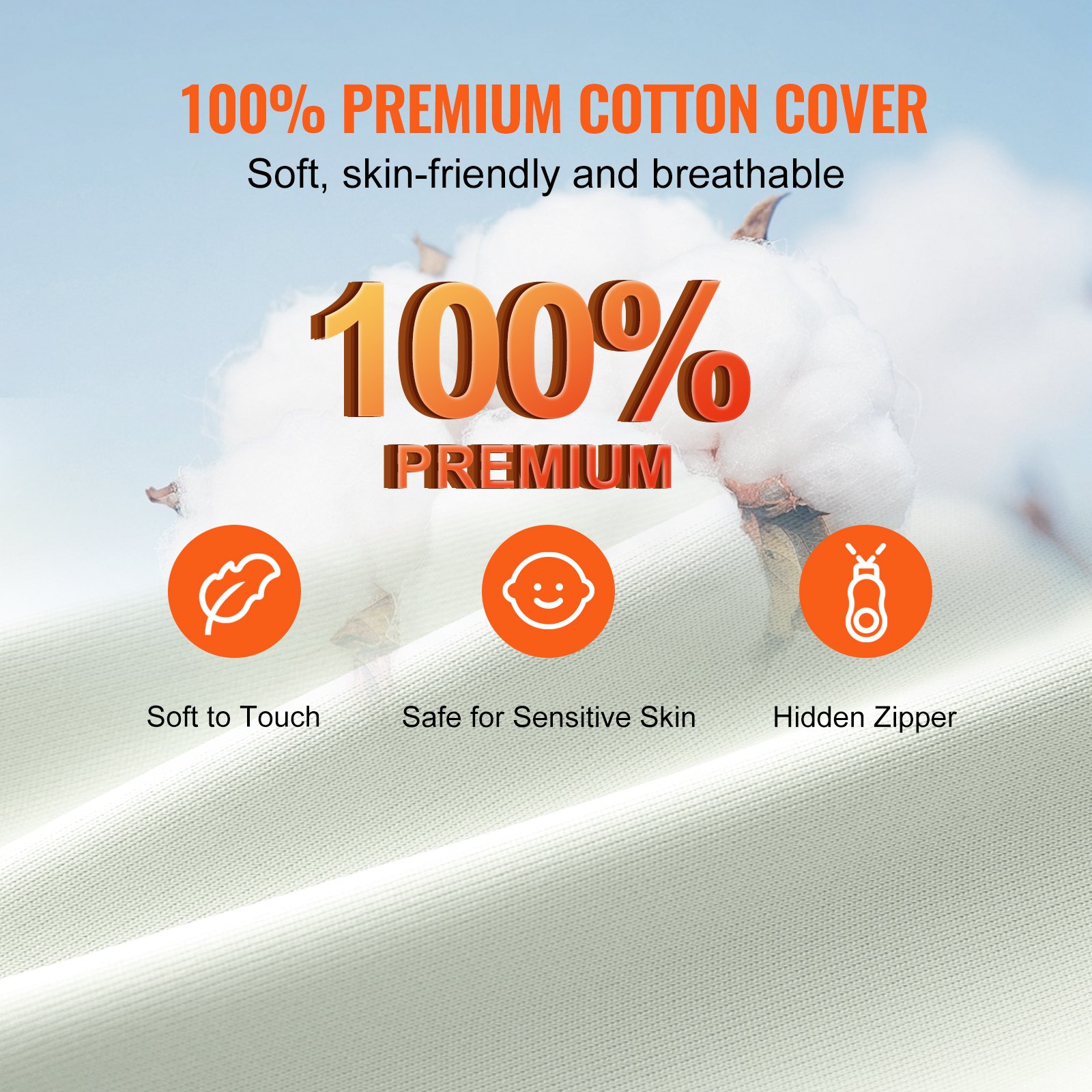 VEVOR Cama Nido para Bebé, 100 % Algodón, Transpirable y Suave, con 2 Fundas de Doble Cara y Lavables a Máquina, Asiento de Suelo Portátil para Bebé, para Casa y Viajes, 800 x 500 x 100 mm, 2 uds