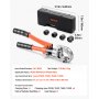 VEVOR Alicates de Prensa Hidráulica de Tuberías, Herramienta de Prensado para Tubos de PEX y Aluminio-plástico con 4 Mordazas TH16, TH20, TH26, TH32, para Reparaciones, Instalaciones de Fontanería