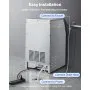 VEVOR Máquina para Fabricar Hielo 59 kg/24 h Almacenamiento de 7,3-14 kg, 50 Cubitos por Ciclo, de Acero Inoxidable, Independiente y Bajo Encimera, con Pantalla LED y Autolimpieza, para Restaurante