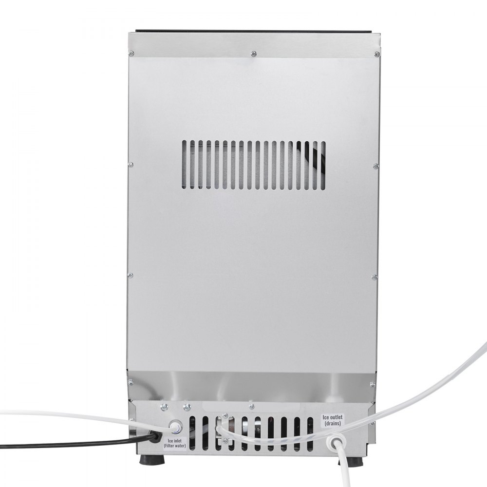 VEVOR Máquina para Fabricar Hielo 41 kg/24 h Almacenamiento de 6 kg, 32 Cubitos por Ciclo, de Acero Inoxidable, Independiente y Bajo Encimera, con Pantalla LED y Autolimpieza, para Bar, Restaurante