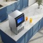 VEVOR Commercial Ice Maker Machine, 41 kg/24h with 3-6 kg Storage Capacity, Countertop/Freestanding/Under Counter, Stainless Steel Ice Maker with LED Display & Self-Cleaning, Home Bar Restaurant
