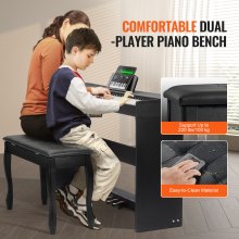 VEVOR Piano de 88 Teclas de Contrapeso Completo y Teclado Doble y Taburete Doble