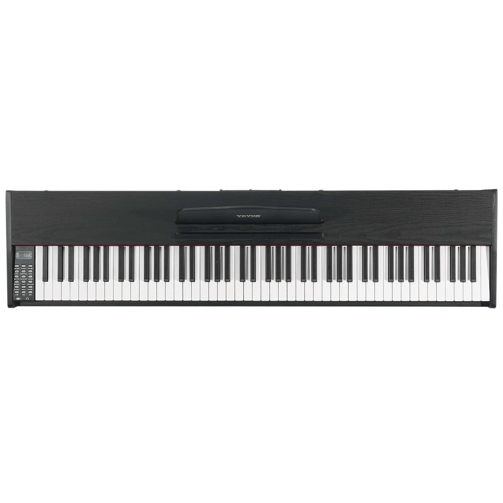 VEVOR Piano Digital Ponderado, 88 Teclas Totalmente Ponderadas, Piano Eléctrico con Teclado Dual y Altavoces, Soporte de Gabinete Simple con Auriculares, 200 Tonos y Ritmos, Compatible con Bluetooth/USB/MIDI, para Principiantes