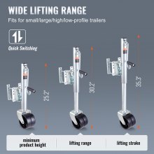 VEVOR Gato para remolque, gato para remolque de barco, 35,3 pulgadas, 1500 libras, con rueda y mango de PP