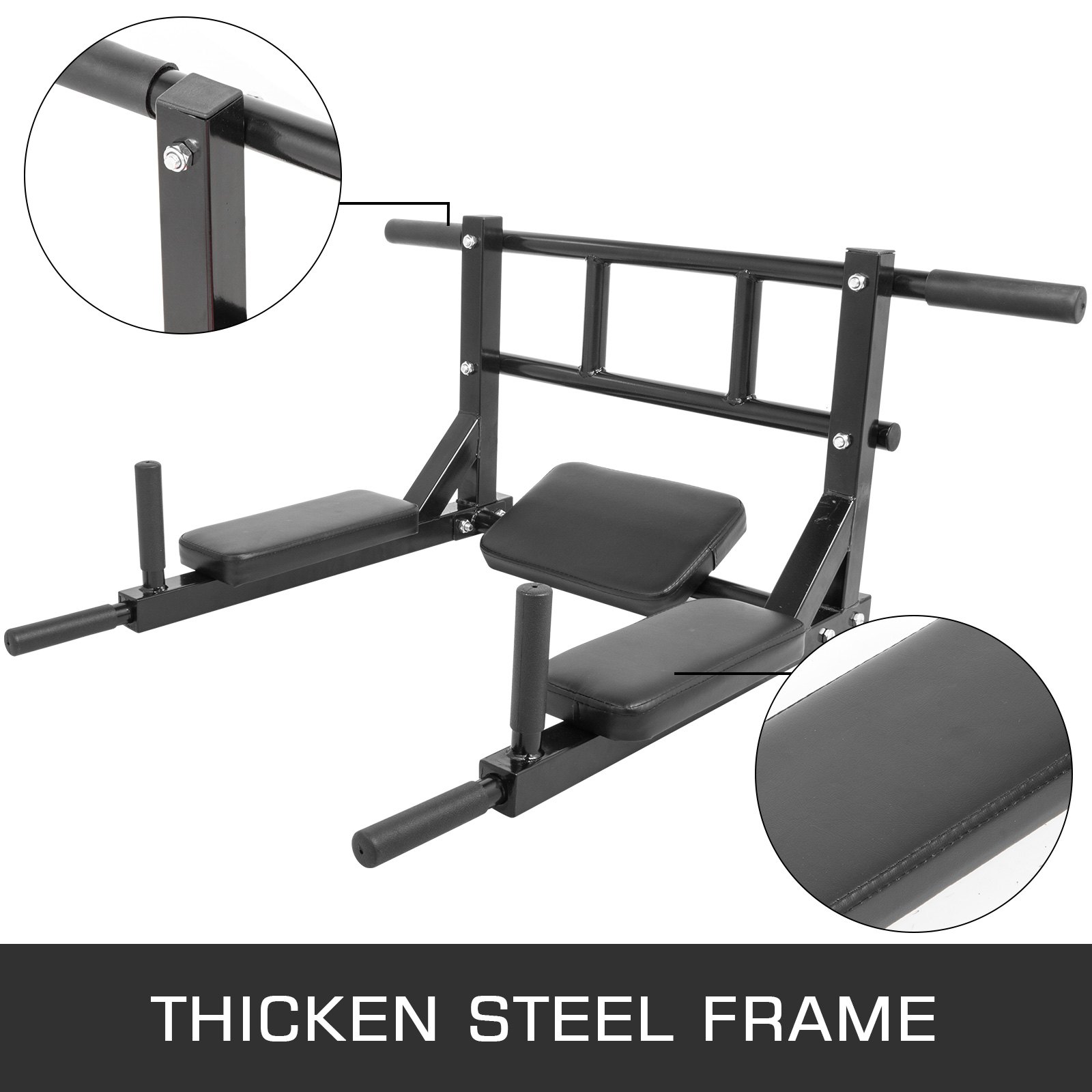 VEVOR Barra de Tracción Montada en La Pared para Todas Personas Ideal para El Entrenamiento Puede Instalar Esta Barra de Tracción Montada en La Habitación El Hogar o En Gimnasio Comercial Color Negro