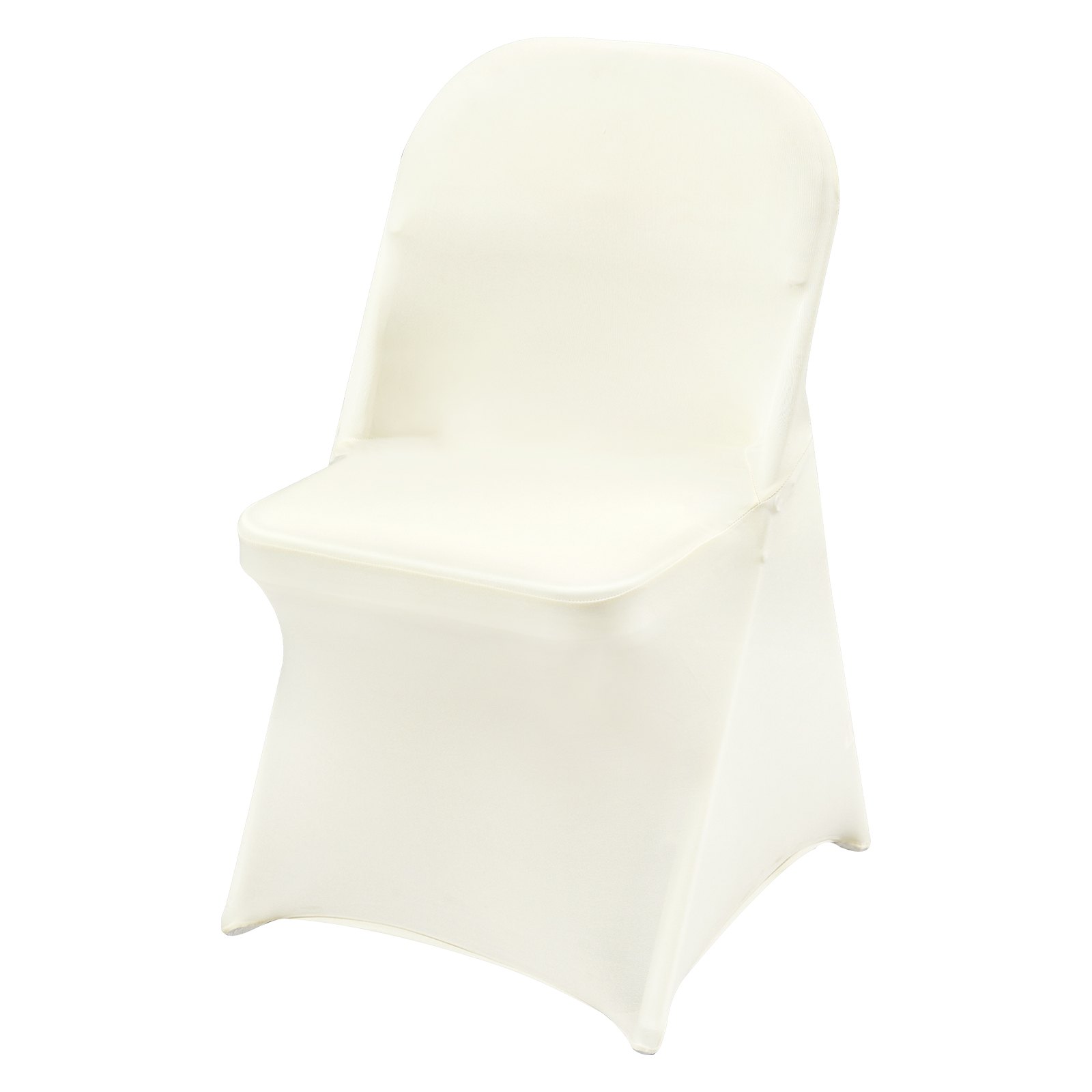 VEVOR Fundas para Sillas Plegables de Spandex Elástico, Funda para Silla Ajustable Universal, Fundas Protectoras Lavables Extraíbles, para Bodas, Fiestas 400 x 420 x 770(30 Piezas Blanco Marfil)