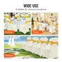 Fundas de silla elásticas de licra VEVOR para banquetes, fiestas y bodas con fajas amarillas.