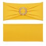 VEVOR Fajas Elásticas de Licra para Silla, Funda para Silla y Banda Elástica para Silla con Hebilla Redonda, Bandas Elásticas para Silla, Decoración para Bodas, Fiestas(100 Unidades, Amarillo Dorado)