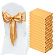 VEVOR 50 Piezas Doradas Lazos Elásticos de Spandex para Sillas, Fundas para Sillas y Bandas Elásticas para Sillas, Bandas Elásticas para Sillas, Bodas, Vacaciones, Fiestas, Decoración de Sillas