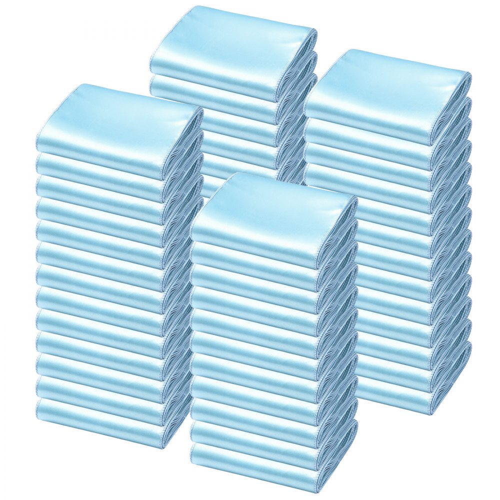 VEVOR Satin Chair Sashes Bows, 100PCS Chair Ribbon Ties Back Sash, 7 x 108 inch, Light Blue Wedding Reception Decoration, for Wedding Ceremony Baby Shower Party Events Banquet Chair Cover Decoration