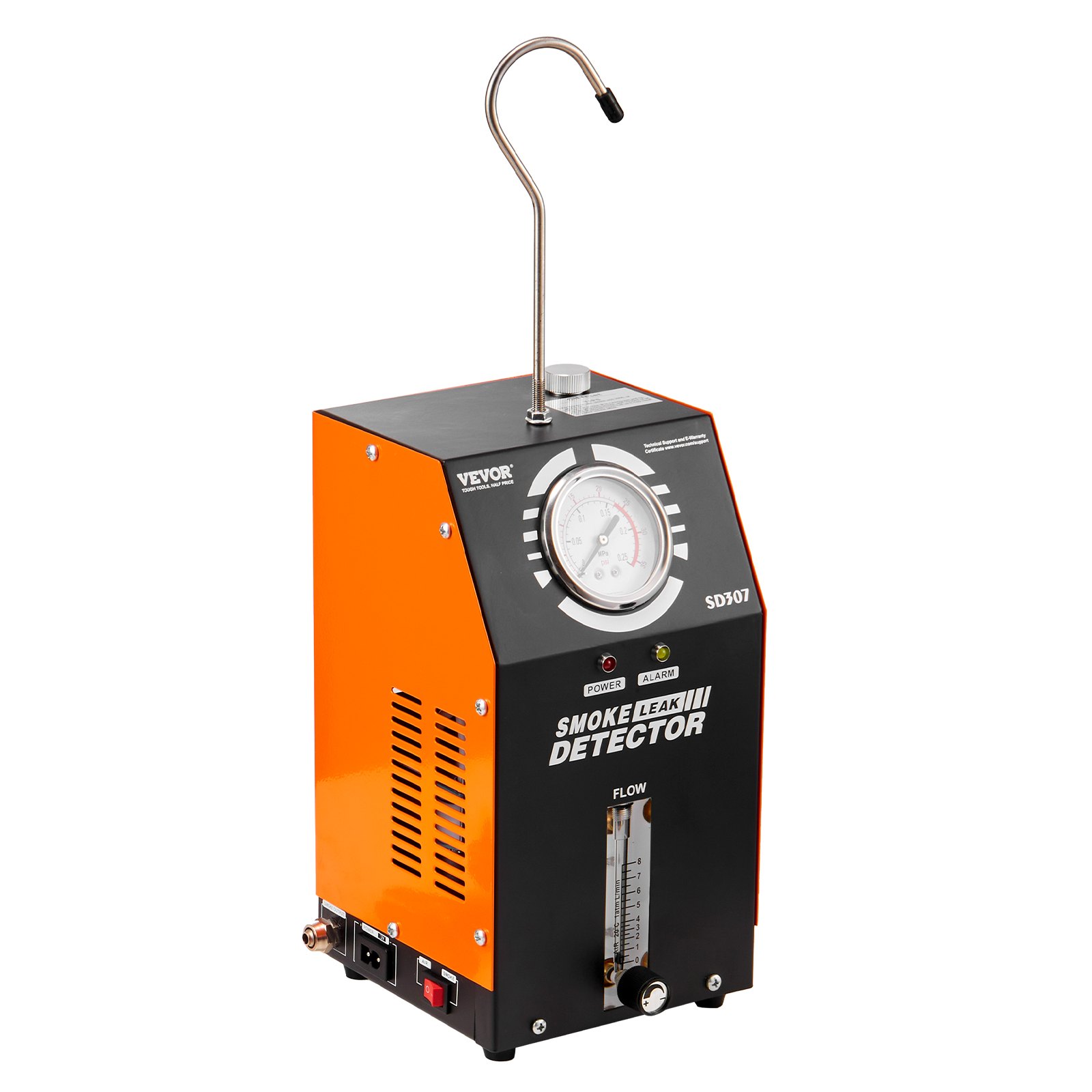 Detector de fugas de humo para automóviles VEVOR, comprobador de fugas de combustible al vacío EVAP con bomba de aire incorporada, manómetro y caudalímetro, detector de diagnóstico de combustible con tubo de vacío de 2 modos para automóviles, camiones y barcos de 12 V