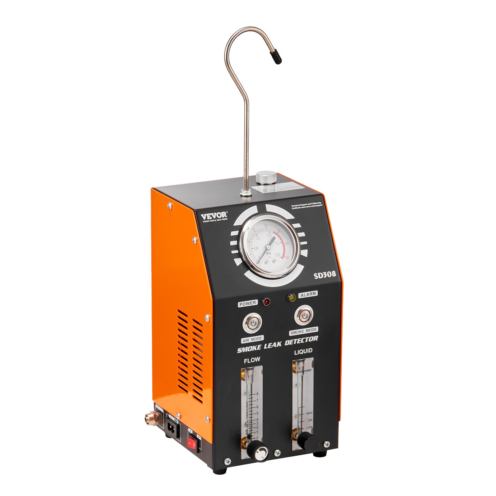 Detector de fugas de humo para automóviles VEVOR, comprobador de fugas de humo para EVAP con bomba de aire incorporada, manómetro, medidor de nivel de aceite y caudalímetro, detector de diagnóstico de vacío de 2 modos para sistema de tuberías de combustible EVAP