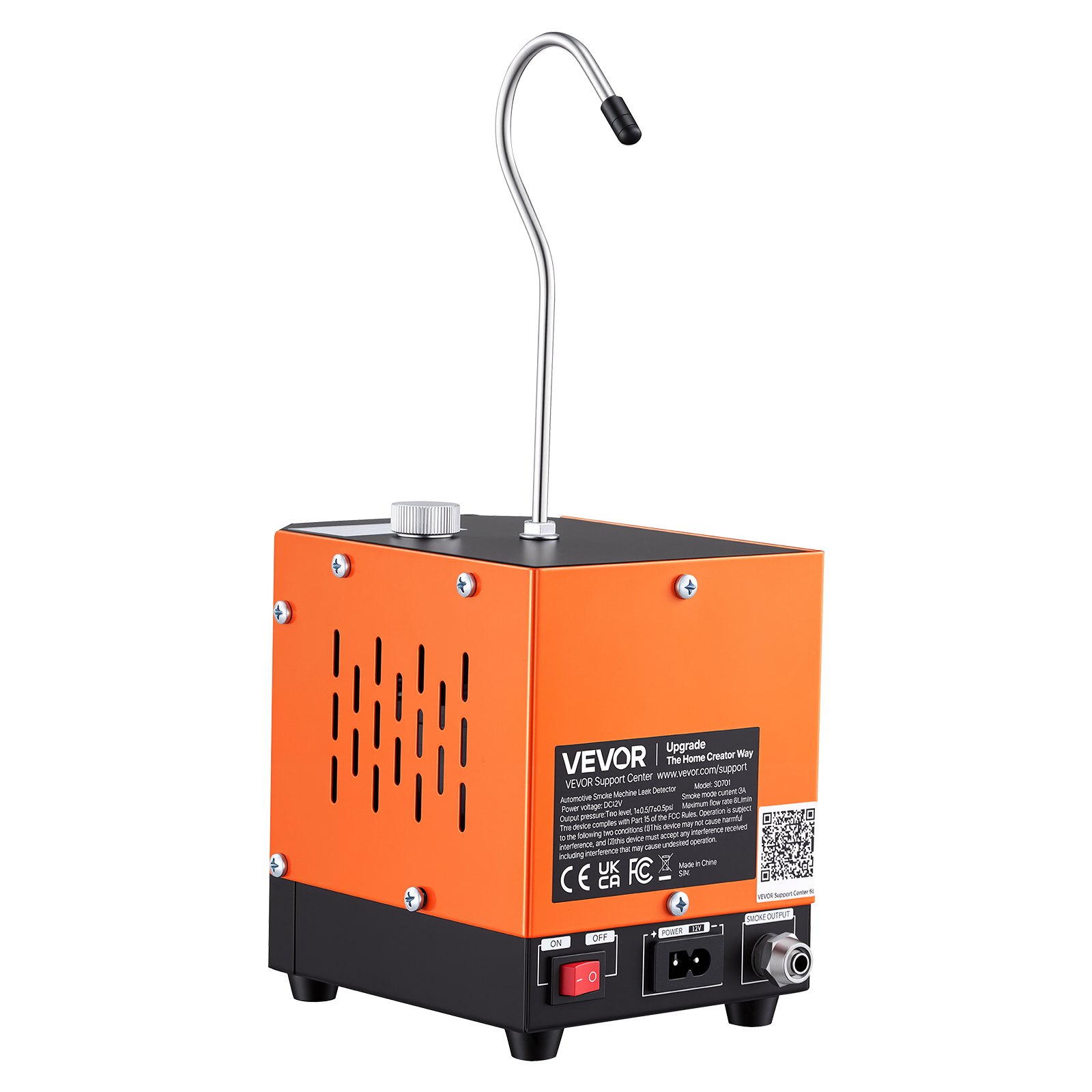 VEVOR Detector de Fugas de Humo Automotriz 12 V CC, Máquina de Fugas de Humo Probador de Vacío EVAP, con Bomba de Aire Incorporada, Presión Ajustable, Detector de Tuberías de Combustible para Coches