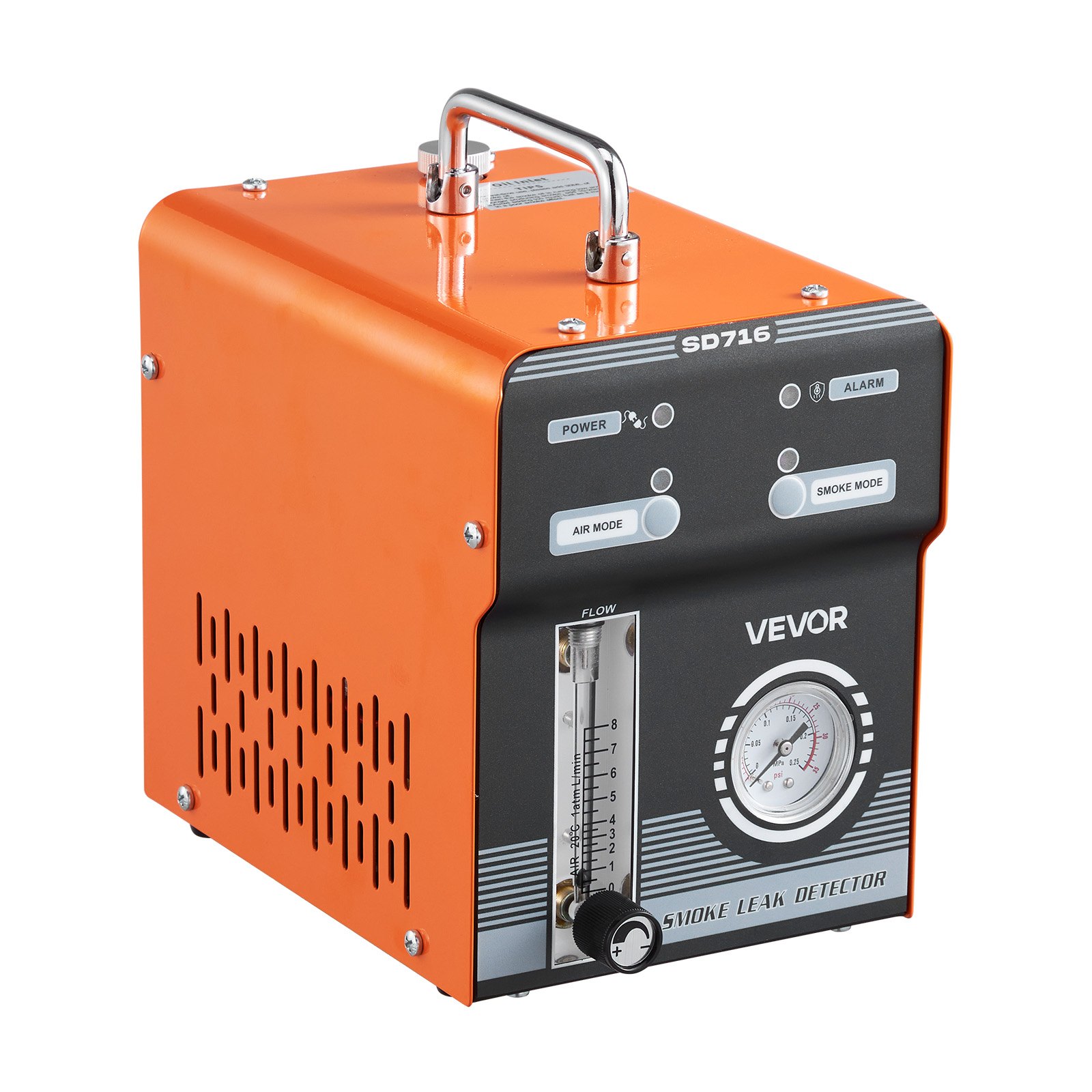 VEVOR Máquina de Fugas de Humo 12 V CC, Detector de Fugas de Humo Automotriz Probador de Vacío EVAP, con Bomba de Aire, Manómetro y Caudalímetro Incorporados, Modo Dual para Coches, Motos, Barcos