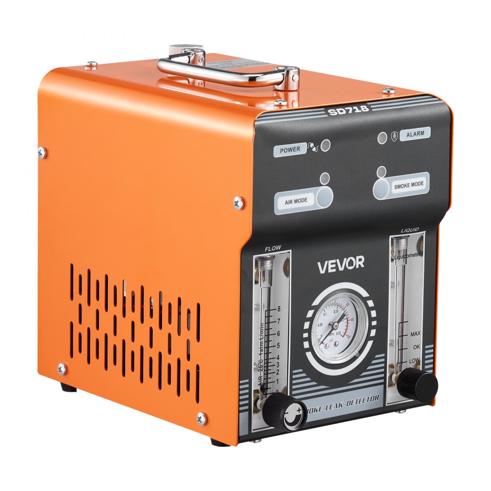 VEVOR Máquina de Fugas de Humo 12V CC, Detector de Fugas de Humo Automotriz Probador de Vacío EVAP, con Bomba de Aire, Manómetro, Medidor de Flujo, Indicador de Nivel de Aceite para Coches, Barcos