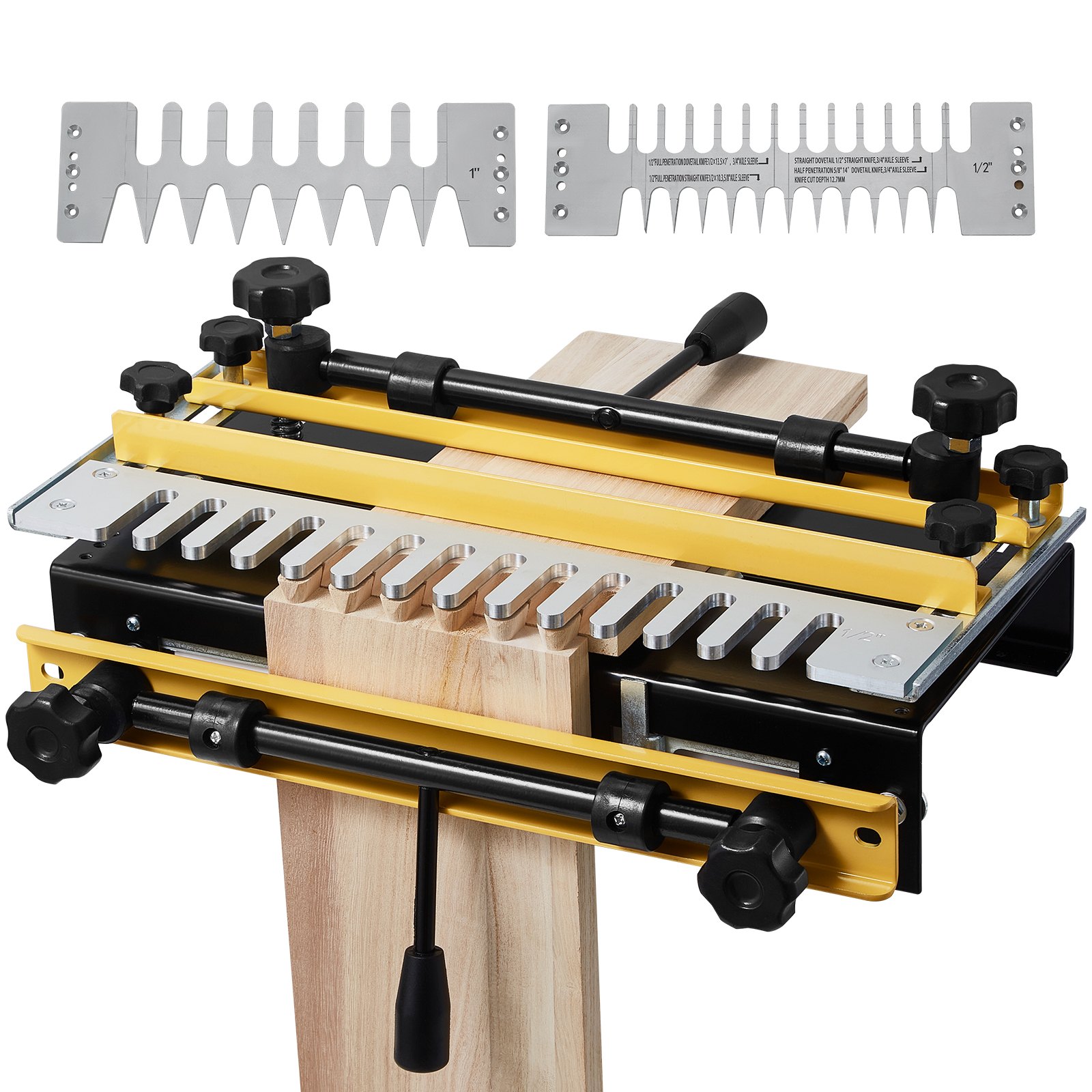 VEVOR Plantilla de Cola de Milano Ancho de 31 cm, Máquina de Colas de Milano 4 Brocas, Plantilla de Mortaja y Espiga, Herramienta de Carpintería para Fabricación de Muebles y Gabinetes de Madera