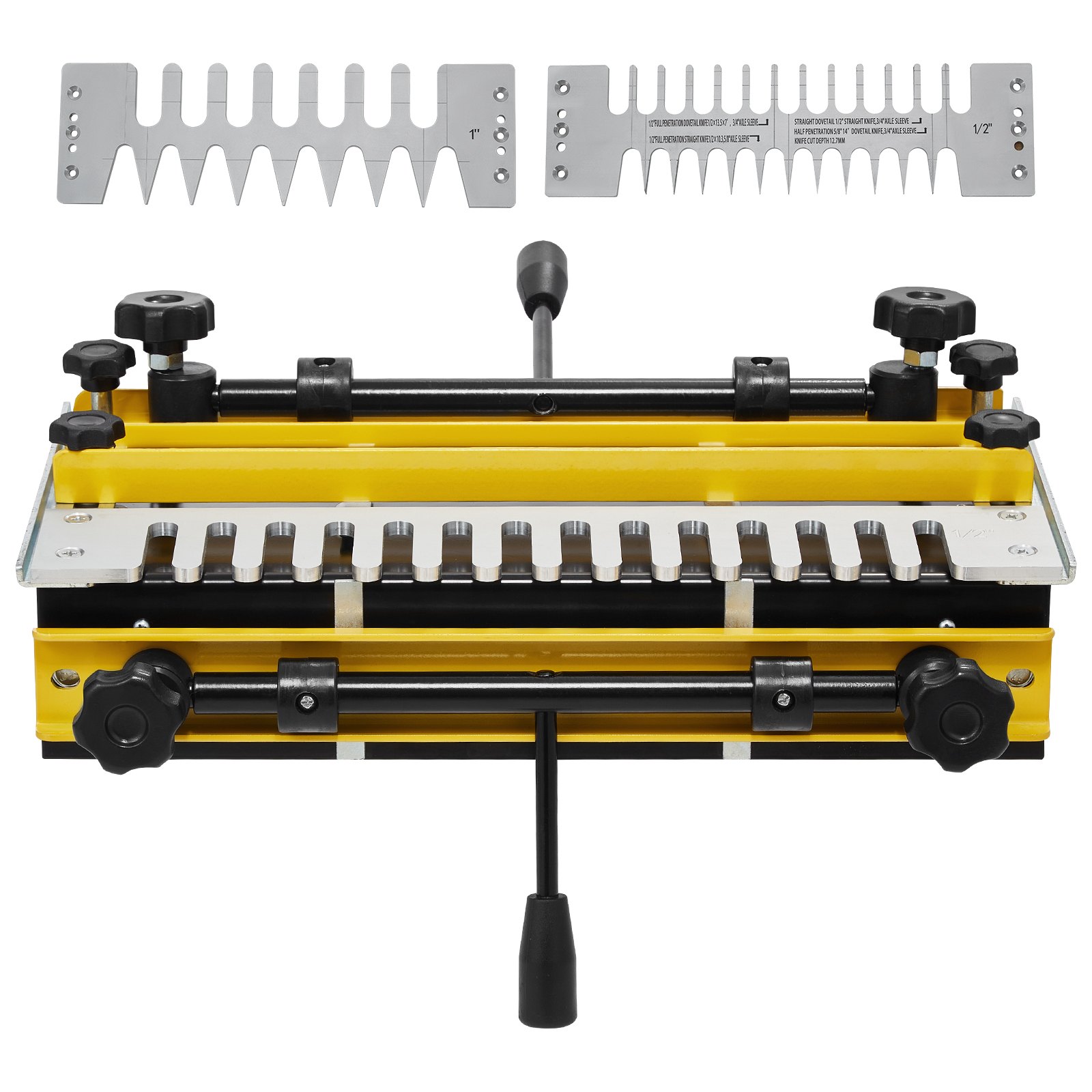 VEVOR Plantilla de Cola de Milano Ancho de 31 cm, Máquina de Colas de Milano 4 Brocas, Plantilla de Mortaja y Espiga, Herramienta de Carpintería para Fabricación de Muebles y Gabinetes de Madera