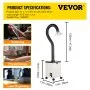 VEVOR Extractor de Humos de Soldadura 80W Absorbedor de Humo Soldadura 3 Etapas 5800 Rpm Filtro de Humos para Estación de Soldadura 11 x 11 x 19,7