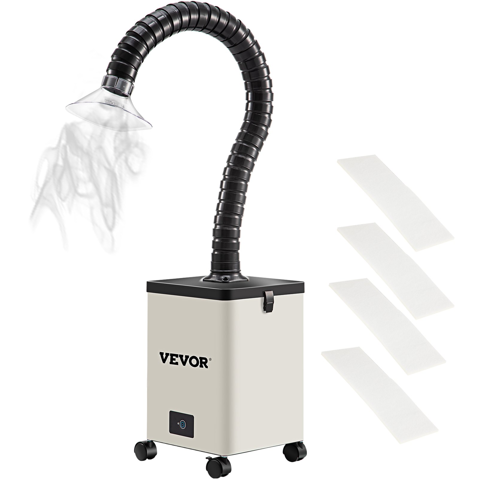 VEVOR Extractor de Humos de Soldadura 80W Absorbedor de Humo Soldadura 3 Etapas 5800 Rpm Filtro de Humos para Estación de Soldadura 11 x 11 x 19,7