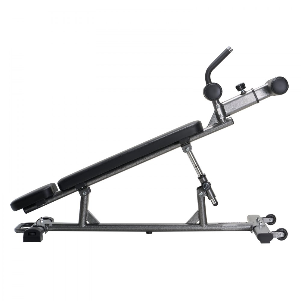 VEVOR Banco de Abdominales con Altura Ajustable en 4 Niveles, 1630 x 620 x 1055 cm, Capacidad de Carga de 454 kg, Ideal para Entrenamiento de Fuerza y Muscular de Cuerpo Completo, Negro y Gris