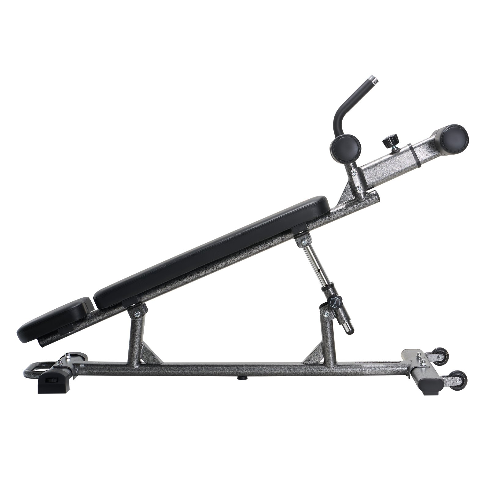 VEVOR Banco de Abdominales con Altura Ajustable en 4 Niveles, 1630 x 620 x 1055 cm, Capacidad de Carga de 454 kg, Ideal para Entrenamiento de Fuerza y Muscular de Cuerpo Completo, Negro y Gris