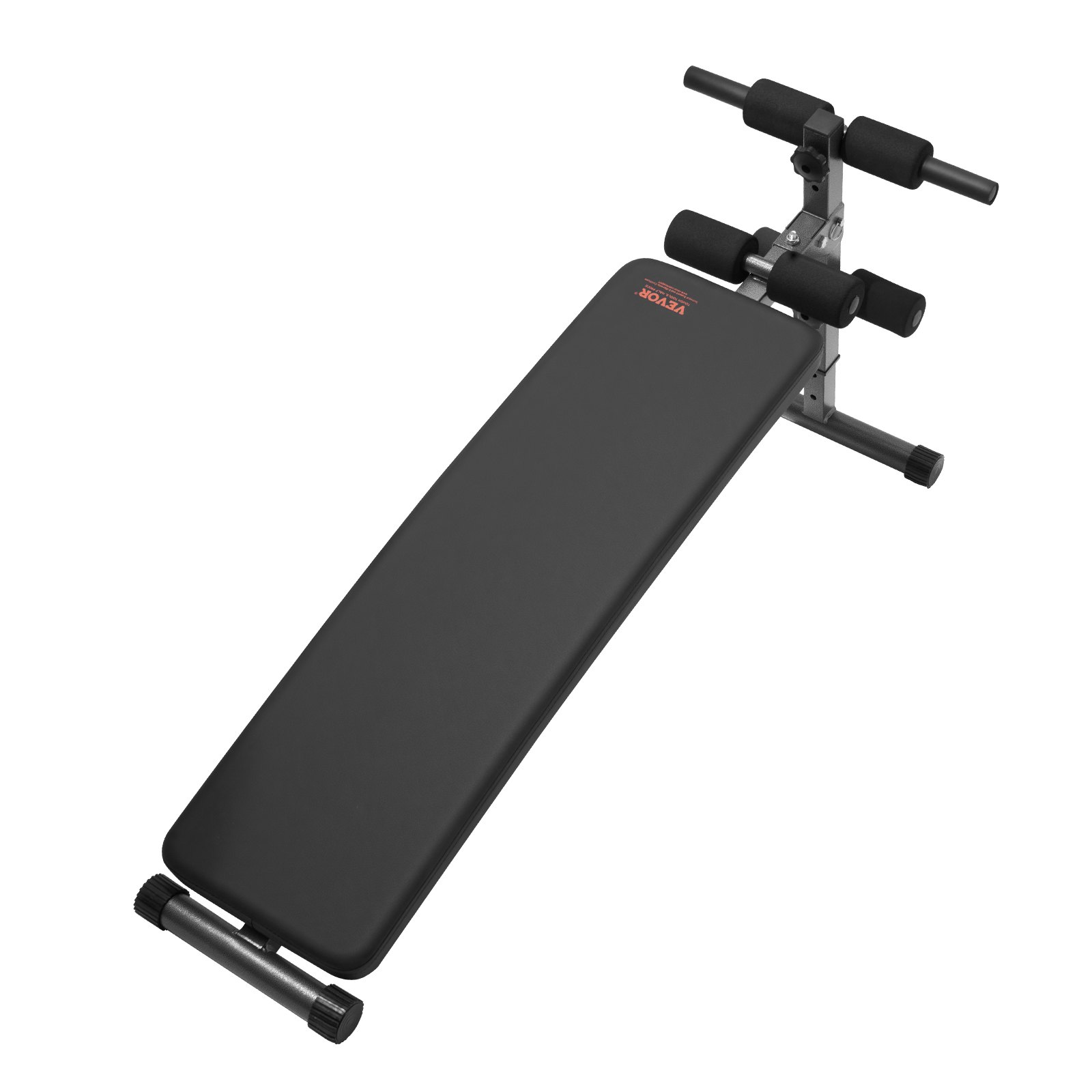 VEVOR Sit Up Bench, Folding Curved Decline Ab Bench, with 5 Adjustable Height Settings, Heavy-Duty Steel, Non-Slip Design, 226 Kg Capacity for Home Gym Workouts, Strength Training, Full Body Muscles