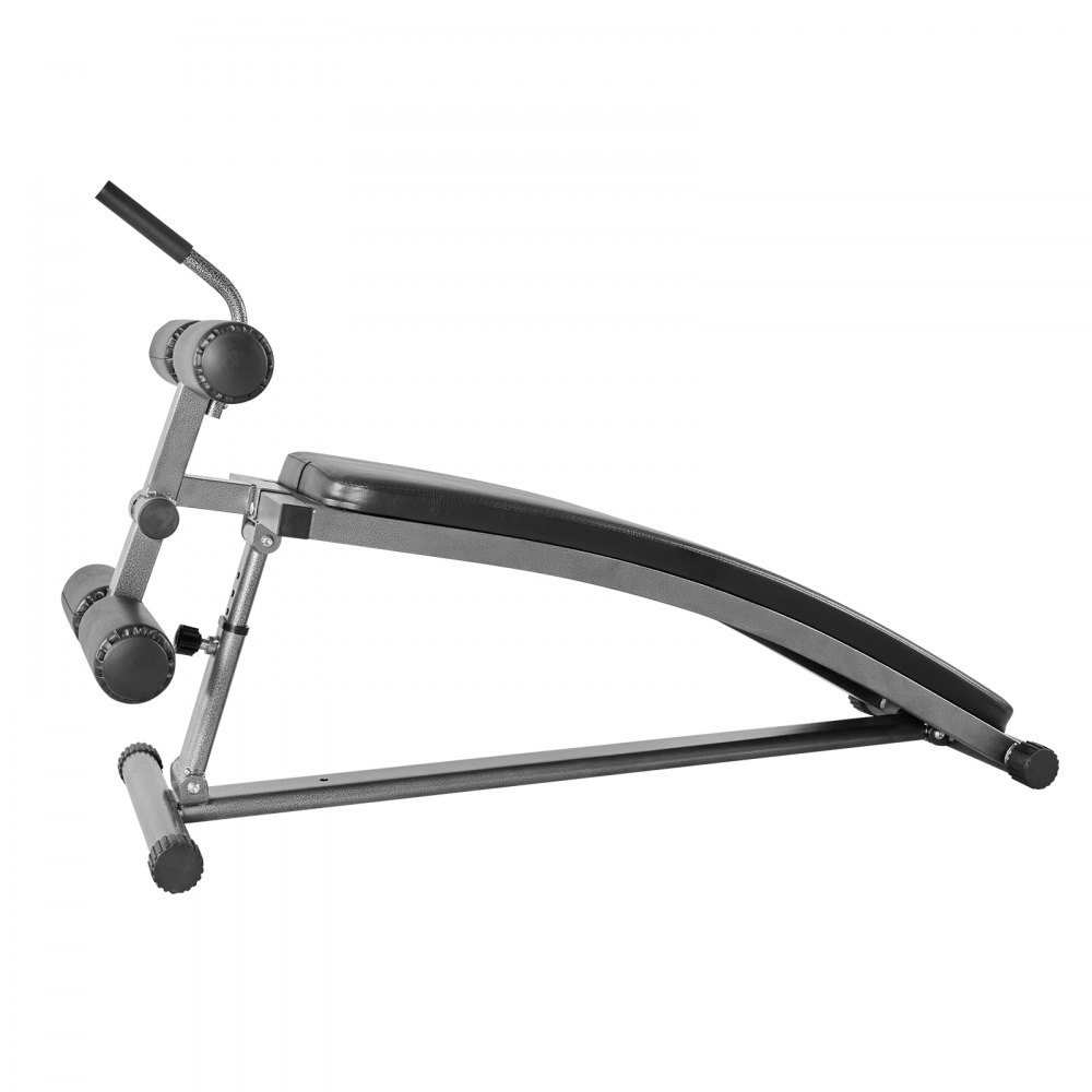 VEVOR Banco Curvo para Abdominales, Altura Ajustable en 6 Niveles 132 x 42 x 85 cm, Capacidad de Carga 272 kg, para Entrenamiento en Casa, Gimnasio, Entrenamiento de Fuerza y Muscular Completo