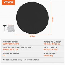 VEVOR Colchoneta de Repuesto para Trampolín Compatible con Estructura de 457 cm