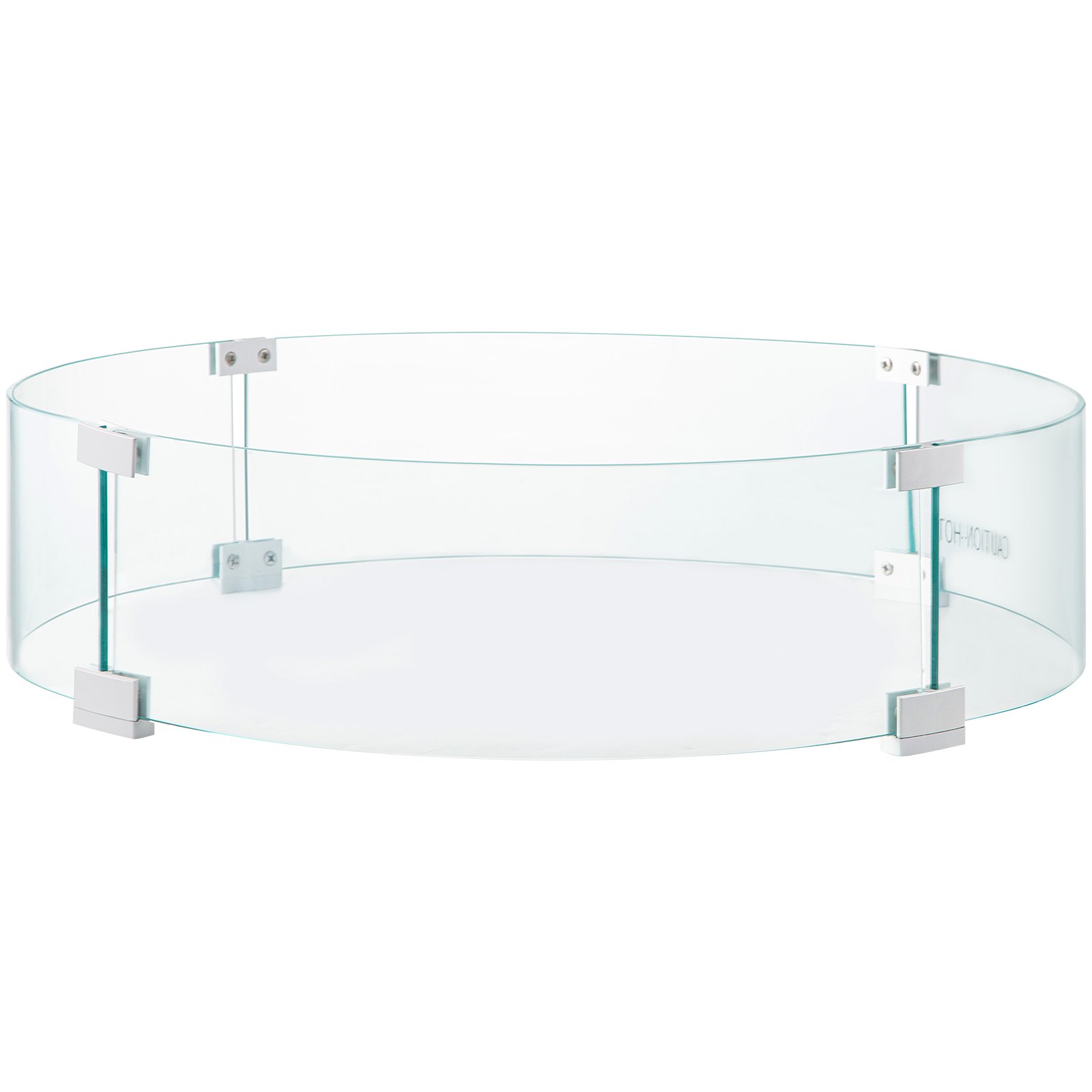 Protector contra el viento para fogatas VEVOR con paneles de vidrio transparente y soportes de metal
