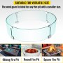 VEVOR Protector de fuego de vidrio 61x61x15cm Protector de viento para Hogueras 6,4mm de Espesor Paraviento Redondo para Hoguera con pasteles Estables