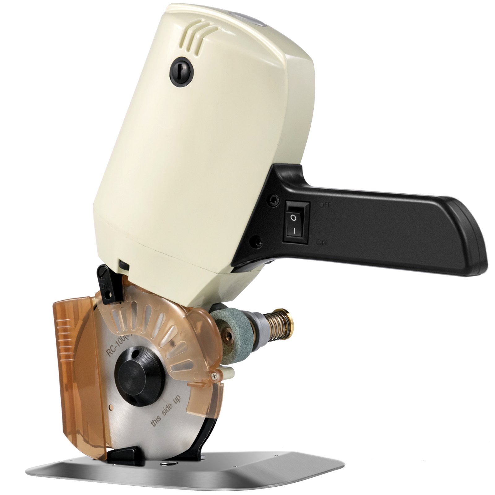VEVOR Cortador de Tela Rotatorio, Máquina Cortadora de Tela Eléctrica, de 100mm, Máquina de Cortar Tela Eléctrico para Seda Lana Cuero, con Cuchilla, tijeras electricista profesional