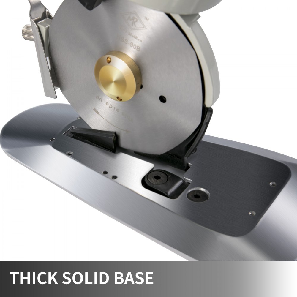 VEVOR Cortadora de Tela, Giratorio Eléctrico, Cortadora Eléctrica de la Tela, de 90mm, Tijeras Electricista Profesional, con Cuchillas, Máquina de Cortar Redondo de Tela Eléctrico