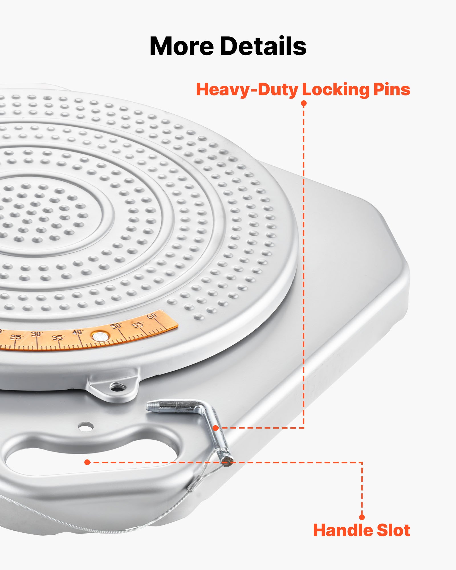 VEVOR Plato Giratorio de Alineación de Ruedas, 2 Toneladas por Plato, con Dial de Latón, con Puente de Transición y Bloque de Presión para Automóviles, SUV y Camionetas Ligeras, 400 x 400 x 50 mm