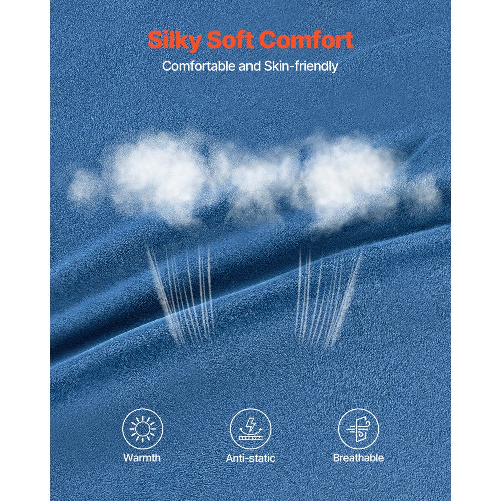 VEVOR Sillón Puff Redondo para Adultos 1168 x 1168 x 635 mm con Funda Extraíble y Lavable, Relleno de Espuma de Alta Densidad y Terciopelo Holandés, Asa y Bolsillo Lateral para Dormitorio, Azul